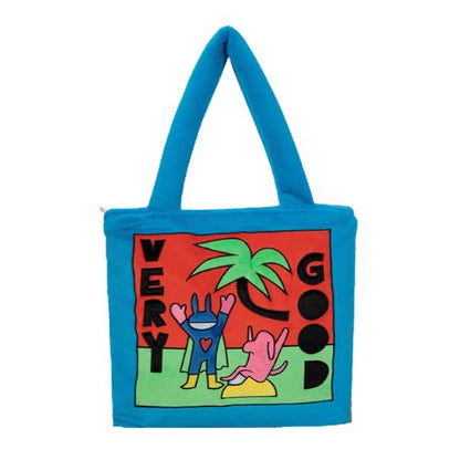 Play Blue Plush Tote Bag |プレイブループラッシュトートバック ML003