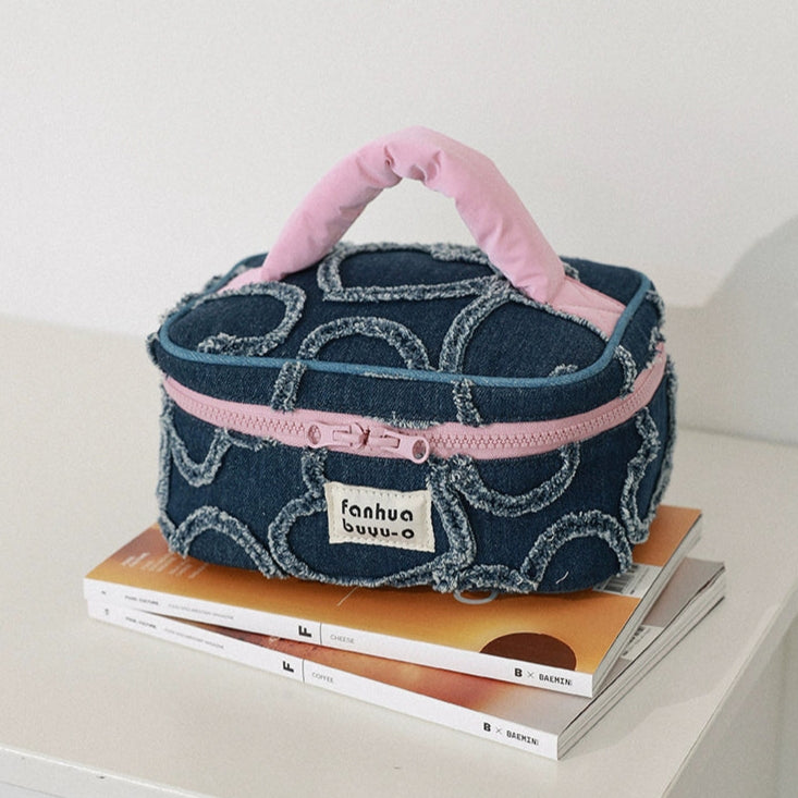 Heart Stitch Denim Pouch | ハートステッチデニムポーチ FN002