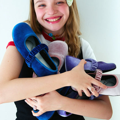 Floral Velvet Flats｜フローラルベルベットフラット LG002