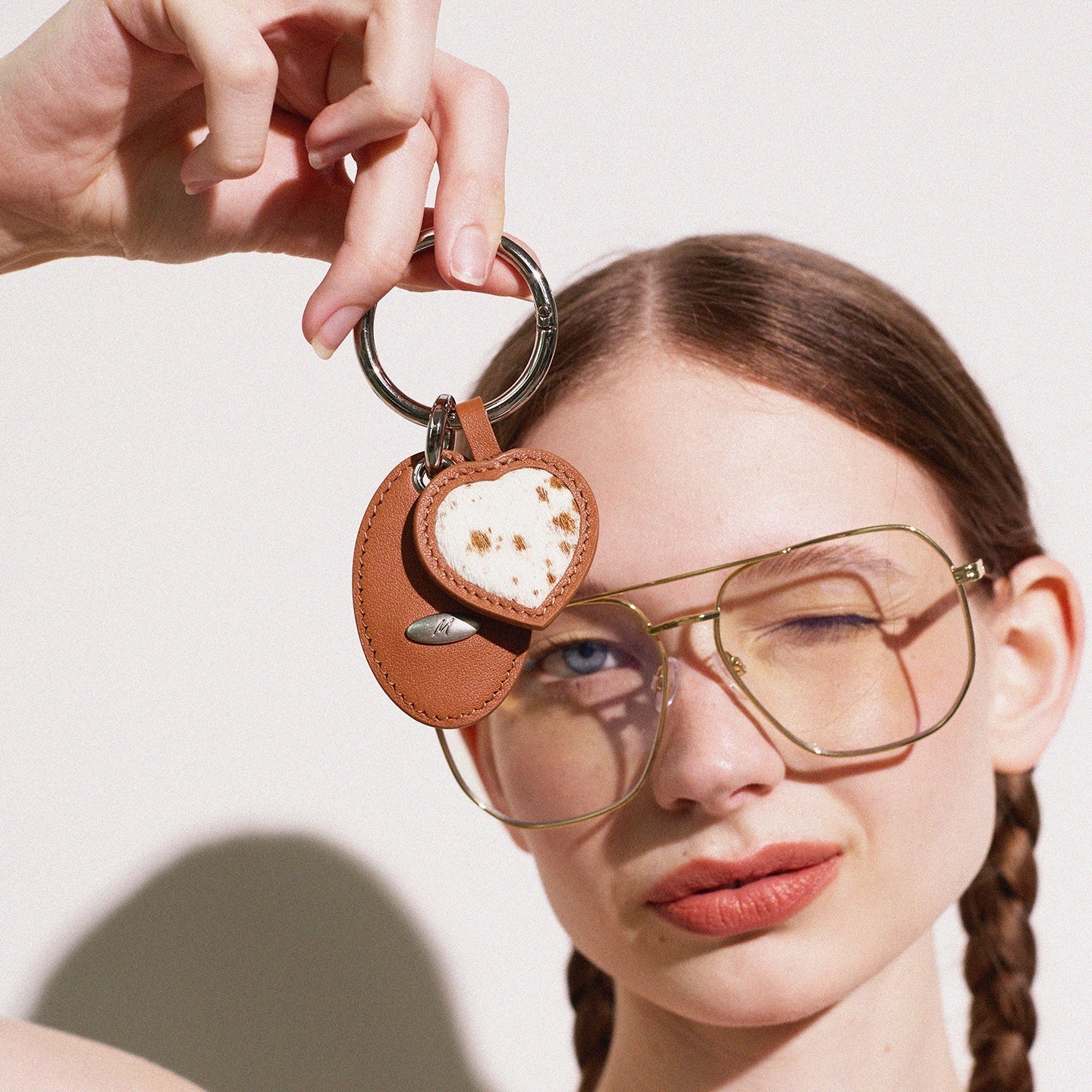 Cow Heart Leather Key Ring｜カウハート・レザーキーリング MJ009