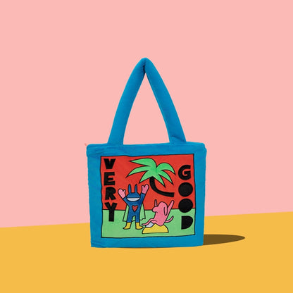 Play Blue Plush Tote Bag |プレイブループラッシュトートバック ML003