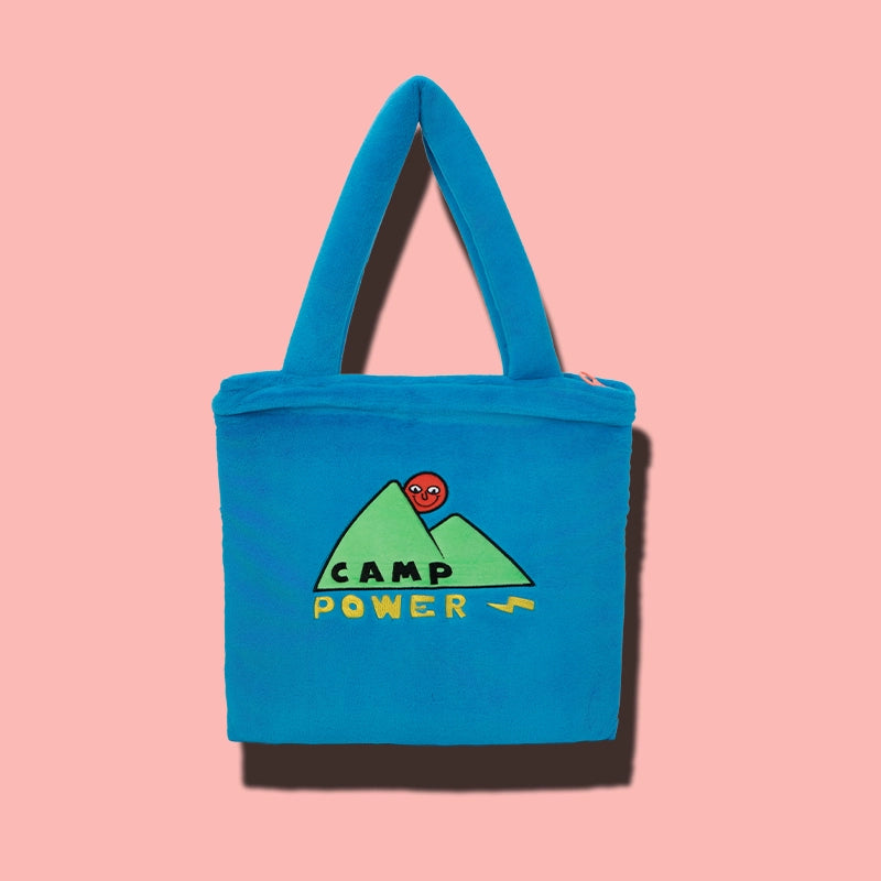 Play Blue Plush Tote Bag |プレイブループラッシュトートバック ML003