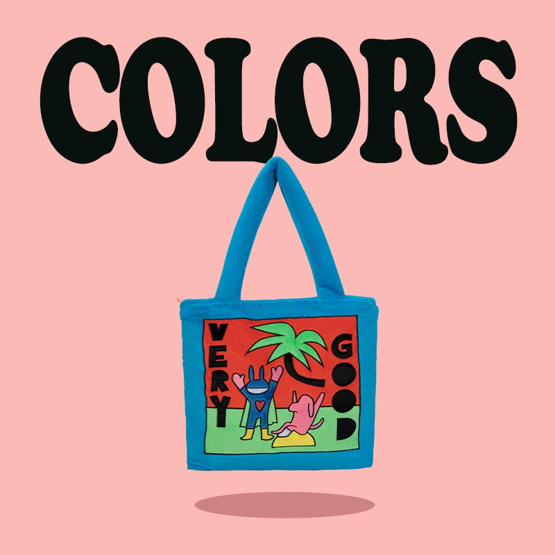 Play Blue Plush Tote Bag |プレイブループラッシュトートバック ML003