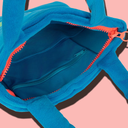 Play Blue Plush Tote Bag |プレイブループラッシュトートバック ML003